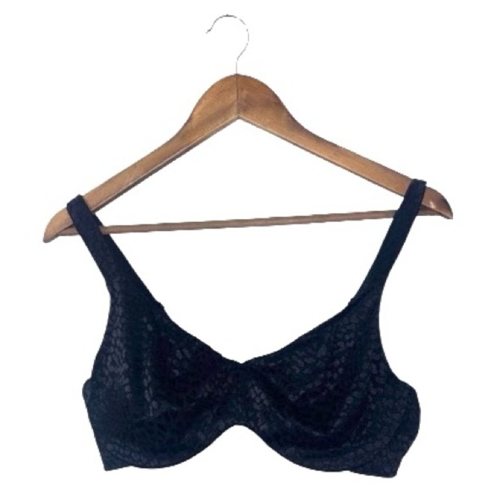 Soma Black Leopard Print Emma Bra RN79984 Neutral Underwire Sexy Size 40D